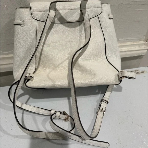 Kate Spade White Backpack with Pink/Red/Orange Stripes - Picture 3 of 8